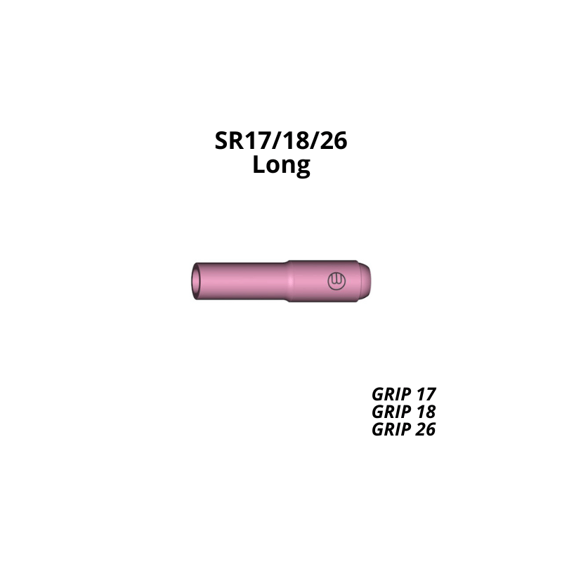 Ceramic Gas Nozzle SR17/18/26, Elongated, in multiple sizes