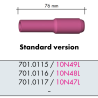 Ceramic Gas Nozzle SR17/18/26, Elongated, in multiple sizes